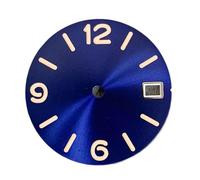 ATOMUSERLY Cadran de Montre Vert Lumineux 28.5mm, 1 pièce, Calendrier Unique, 6/9/12 Chiffres, Visages for Mouvement NH35 NH36 4R 7S(Black Orange)