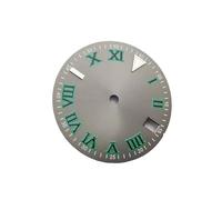 ATOMUSERLY Cadran de Montre Vert Lumineux, Chiffres Romains, Aiguilles for NH35 NH36 4R36, Mouvement, Cadran Unique, 28.5mm, 1 pièce(Watch Dial)