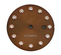 ATOMUSERLY Cadran Sunburst 24.5mm, Perle, Or Blanc, Marron, Rose, Diamant, Index adapté au Mouvement NH05 NH06, Montre for Femme, boîtier de 31mm, 1 pièce(Pearl Gold Index 1)