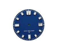 ATOMUSERLY Cadran Vert Lumineux de 28.5mm, 1 pièce, avec fenêtre Calendrier Unique, Visages plongée en ormeau for Mouvement NH35A/4R35(Blue)