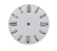 ATOMUSERLY Montre Lumineuse Verte à Cadran de 28.5mm, 1 pièce, for NH35/ETA2836/8215/2813, Mouvement sans Calendrier, Visage 3 Heures(03 Silver White)
