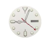 ATOMUSERLY Montre Lumineuse Verte avec Cadran 28.5mm, 1 pièce, Aiguilles for Mouvement NH36, Sunburst, Double Calendrier(Orange Red)