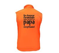 AtooDog Gilet de Chasse en Softshell, Un Chasseur Formidable Donne Toujours Un Papa Exceptionnel (SUVEO876, XXL)