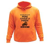 AtooDog Pull Sweat de Chasse, Quand on a Un père comme Le Mien, on Part Bien dans la Vie (SUSSCO418-5)