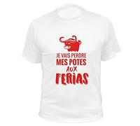 AtooDog T-Shirt Je Vais Perdre Mes potes aux Férias (SUTEB1206, M)