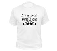 AtooDog T-Shirt Marié & Staff,Il va se marier Alors Faites Le Boire (SUTEB1044, L)