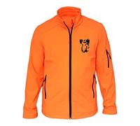 AtooDog Veste de chasse en Softshell, Tête de Sanglier (184, Orange, 4XL, av manches)