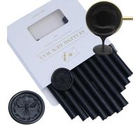 Atopbb Lot de 10 bâtons de cire de 1,1 cm - Noir - Pistolet à colle - Bâtonnets de cire pour lettres, cartes de vœux, vin, étanchéité, artisanat, invitations de mariage et de fête (noir)