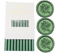 Atopbb Lot de 10 bâtons de cire de 1,1 mm - Vert pin - Pistolet à colle - Bâtons de cire pour lettres, cartes de vœux, vin, étanchéité, artisanat, invitations de mariage et de fête (vert pin)