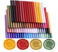 Atopbb Lot de 100 bâtons de cire à cacheter multicolores, Résine, Bâton, Bâtons de cire pour pistolet à colle, Idéal pour invitations de mariage, emballages cadeaux, enveloppes de cartes (100A)