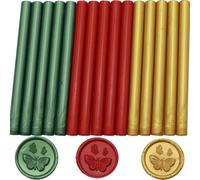 Atopbb Lot de 15 bâtons de cire à cacheter pour pistolet à colle - 3 couleurs - Pour pistolet à colle de 0,7 cm, invitations de mariage (15, Noël)