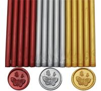 Atopbb - Lot de 15 bâtons de cire pour sceau de cire - Pour pistolet à colle - 3 couleurs - Pour pistolet à colle de 0,7 cm, invitations de mariage, enveloppes de lettres (doré)