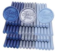 Atopbb Lot de 30 bâtons de cire à cacheter pour sceau de cire, tampon et lettres rétro vintage pour sceller les invitations de mariage, les cartes, les enveloppes, le vin et l'emballage cadeau (bleu