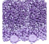 Atopbb Perles de cire scellées blanches, 600 perles de cire scellées blanches, idéal pour invitation de mariage, enveloppe de Noël (La couleur violette)