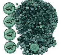 Atopbb Perles de cire scellées blanches, 600 perles de cire scellées blanches, idéal pour invitation de mariage, enveloppe de Noël (Vert Pin)