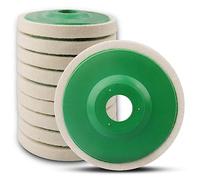 ATOPLEE Épaissie 12mm Tampon de polissage,10pcs 115mm DIA meule de polissage pour meuleuse d'angle,Roue de polissage en laine pour l'accessoire de polissage de foreuse(Diamètre du trou : 22 mm)