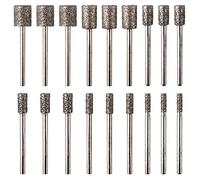 ATOPLEE Lot de 18 forets de meulage rotatifs diamantés - Tige cylindrique de 3 mm pour la plupart des outils rotatifs (46#-18 pièces)