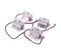 ATOPLEE Lot de 4 mini serrures électromagnétiques à solénoïde DC 12 V pour tiroir, armoire, 27 x 29 x 18 mm