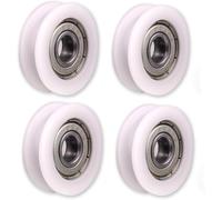 ATOPLEE - Lot de 4 roulettes en nylon avec rainures - Pour portail coulissant, barres d'angle, tiroirs -4x15x6mm