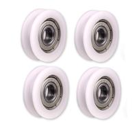 ATOPLEE- Lot de 4 roulettes en nylon avec rainures - Pour portail coulissant, barres d'angle, tiroirs-5x24x7mm