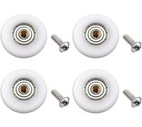 Atoplee Lot de 4 roulettes pour porte de douche - Pièce de rechange pour porte en verre de salle de bain coulissante (diamètre du rouleau 25 mm)