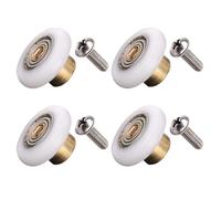 Atoplee Lot de 4 roulettes pour porte de douche - Pièce de rechange pour porte en verre de salle de bain coulissante (diamètre du rouleau 19 mm)