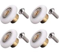 Atoplee Lot de 4 roulettes pour porte de douche - Pièce de rechange pour porte en verre de salle de bain coulissante (diamètre du rouleau 27 mm)