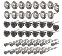 ATOPLEE Lot de 45 brosses métalliques ronde 3 mm, alliage d'acier serti, pour nettoyer rouille, peinture, décapage, abrasion, fixation perceuse