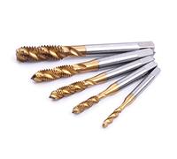 Atoplee Lot de 5 tarauds métriques en acier rapide avec revêtement en titane HSS 5 tailles