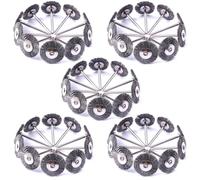 ATOPLEE Set de Brosse Metallique, 50 Pièces 1 pouce / 25 mm Mini-roue Métallique avec Tige Ronde de 3 mm, pour le Nettoyage de la Rouille, de la Peinture, pour la Fixation de Foreuse (50)