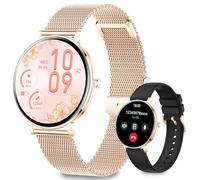Atopment Montre ConnectéE Homme Femme Unisexe 2026 AMOLED 1,32" Notif App ÉTanche Bluetooth Santé Health Tracking Sport Slim Ultra-Thin Petite Ronde Android iOS (Or Rose)