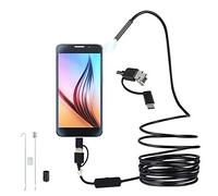 ATopoler Endoscope USB 3 en 1 Ultra-Mince 5.5mm Endoscope Caméra d'inspection HD avec 6 LED Réglables IP67 Câble Serpent Étanche Compatible avec Android Window Tablette (5M)