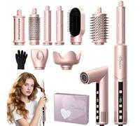 Atopskins Sèche Cheveux Air Styler 8 en 1, 110000 U/Min Seche Cheveux avec Diffuseur, Boucleur a Cheveux Automatique, Brosse Soufflante, Brosse Lissante, Anti-frisottis pour Sécher, 1400W Hair Styler
