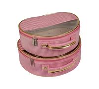 atorakushon Lot de 2 boîtes de rangement en tissu de différentes tailles pour maquillage, maquillage, voyage, collier, armoire, bijoux pour femme, rose, rose, Standard, Nouveau
