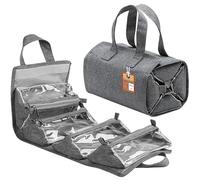 atorakushon Trousse de maquillage enroulable à suspendre/trousse de toilette/organisateur de voyage avec 4 sacs de rangement amovibles pour bijoux, cosmétiques, premiers secours, médicaments, soins