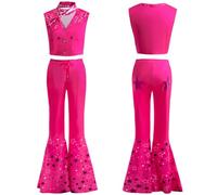 Atorcher Costume de cowgirl pour enfant fille - Robe de princesse pour Noël, carnaval, Halloween, anniversaire, Rose., 7-8 ans