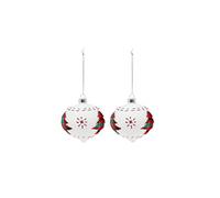 Boules de Noël Christmas Planet 2003 8 cm (2 uds) Verre Blanc Blanc