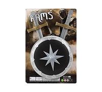 Atosa-62710 Kit d'épées avec écusson médiéval, multicolore, 62 cm, (62710)