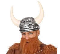 Casque Viking Crâne Gris Blanc