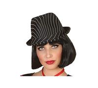 ATOSA chapeau gangster noir rayé