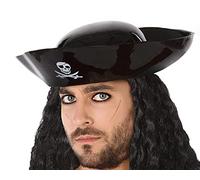ATOSA chapeau pirate rigide noir