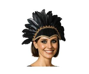 Atosa Coiffe Charleston à Plumes Noires