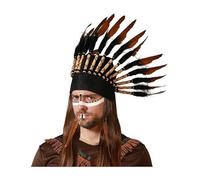Atosa Coiffe Chef Indien à plumes marron