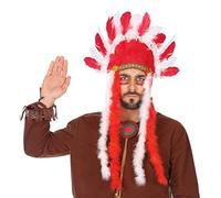 ATOSA coiffe indien avec plus rouge blanc