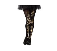 Atosa Collant Steampunk – Noir à engrenages – Taille unique femme