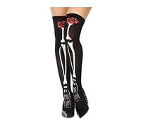 ATOSA collants d'os avec rose halloween noirs