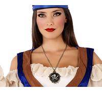 Atosa collier pirate noir tête de mort femme adulte, Estándar, Sans matériau, Pas de gemme