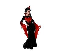 Atosa Déguisement de vampire pour femme - Élégante robe en velours noir à manches longues - Look nocturne mystérieux et sophistiqué