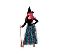 Atosa Witch Costume Dress Black with Long Green Skirt Women Adult Stylish Charmi