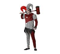 ATOSA déguisement arlequin halloween noir blanc avec chapeau homme adulte XL